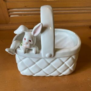 Ceramic Easter Rabbit Basket by Fitz and Floyd